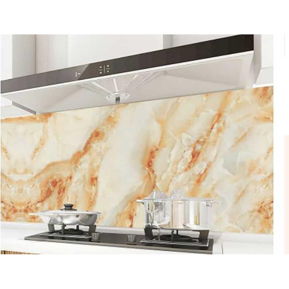 DECAL DÁN BẾP CÁCH NHIỆT ĐÁ MARBLE VÀNG