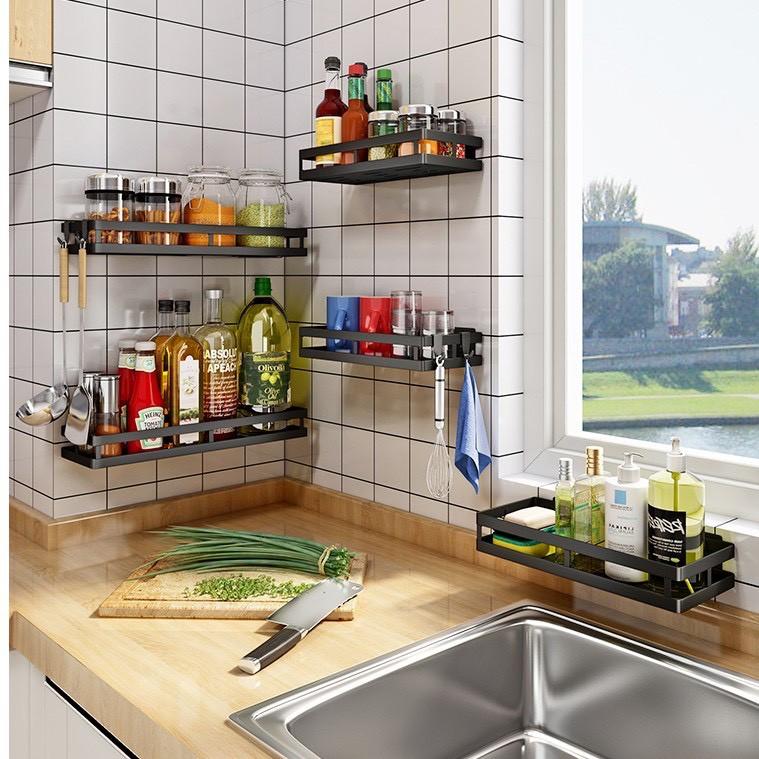 Kệ Sắt Dán Tường Để Gia Vị Hình Chữ Nhật Mẫu Mới Siêu Hót