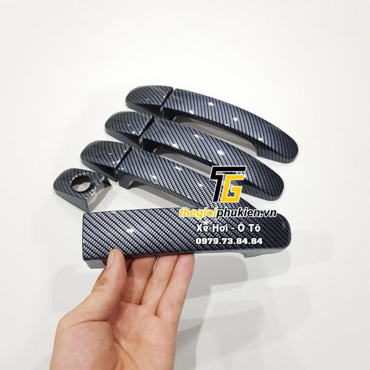 Bộ ốp tay nắm, ốp hõm cửa xe Ford Ranger - vân Carbon
