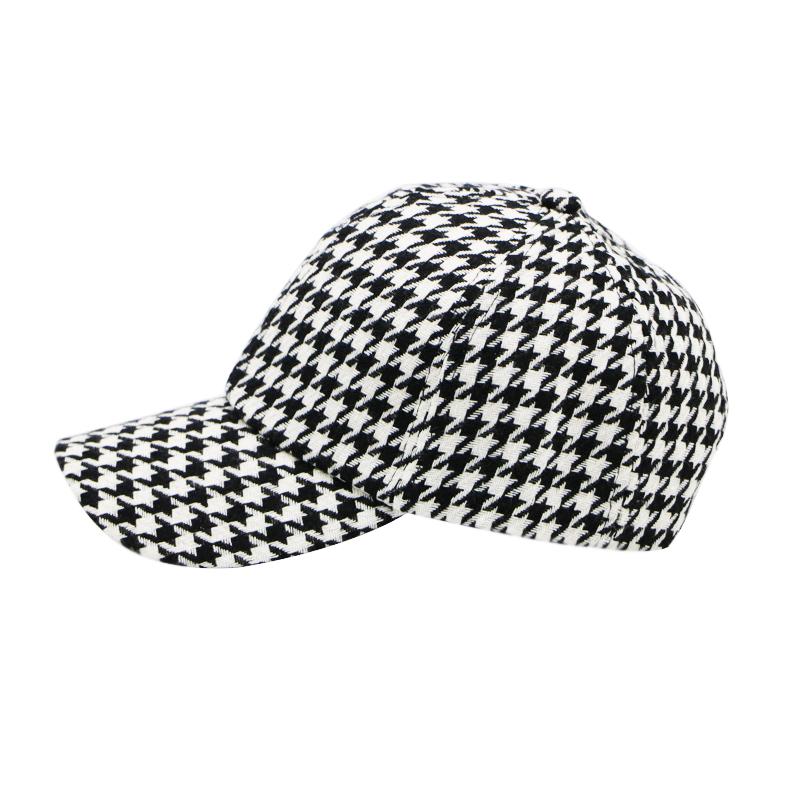 2023 Phụ nữ Mũ Summer Mũ bóng chày mũ Houndstooth Lattice Cap Cap Nữ thể thao cho Gorros Sun Hat Snapback Phổ biến Retro Color: Beige