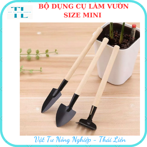 Bộ dụng cụ làm vườn 3 món mini, Bộ dụng cụ 3 món tiện lợi dễ sử dụng phù hợp cho bé làm vườn.