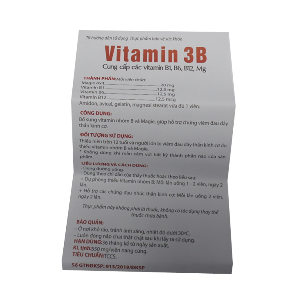 Vitamin B3 giúp bổ sung vitamin nhóm B và magie, hỗ trợ chứng viêm đau dây thần kinh cơ