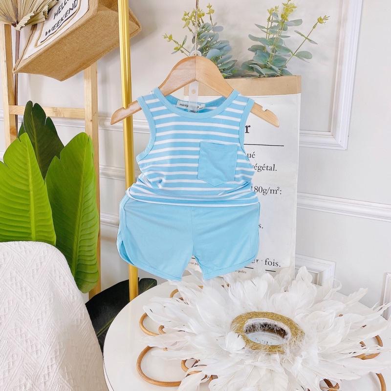 set ba lỗ sọc co giãn mềm mịn mát cho bé từ 5-30 kg