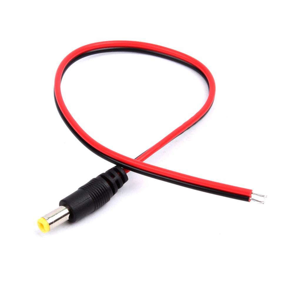 10 pcs 12V Male DC Power Socket Jack Connector Cable Plug Wire 5.5x2.1mm