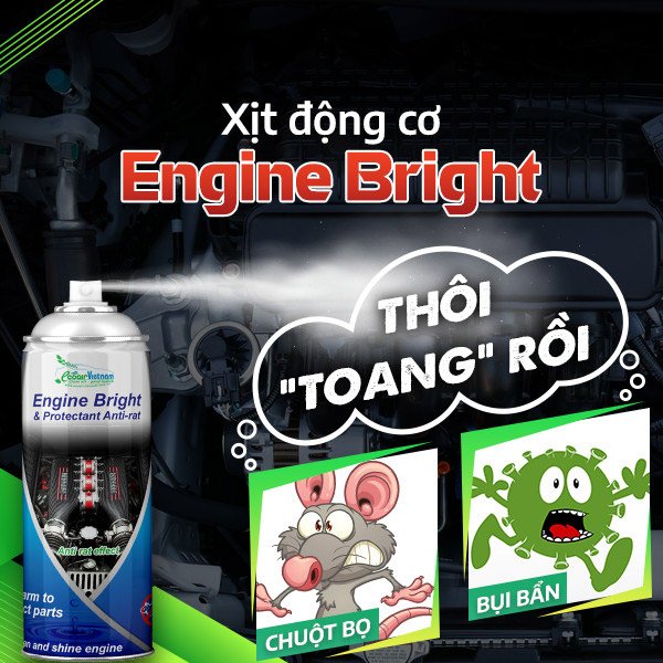 Bình xịt khoang động cơ Engine Bright - Chống chuột và làm sạch động cơ xe hơi