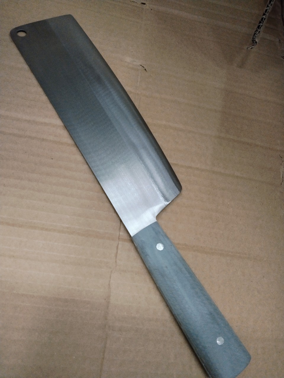 Dụng cụ hỗ trợ nhà bếp - Dao Thái,Chặt Thịt Đúc LIền Cán Nhựa Trắng Không Rỉ, Sắc Bén 36cm bản 7cm
