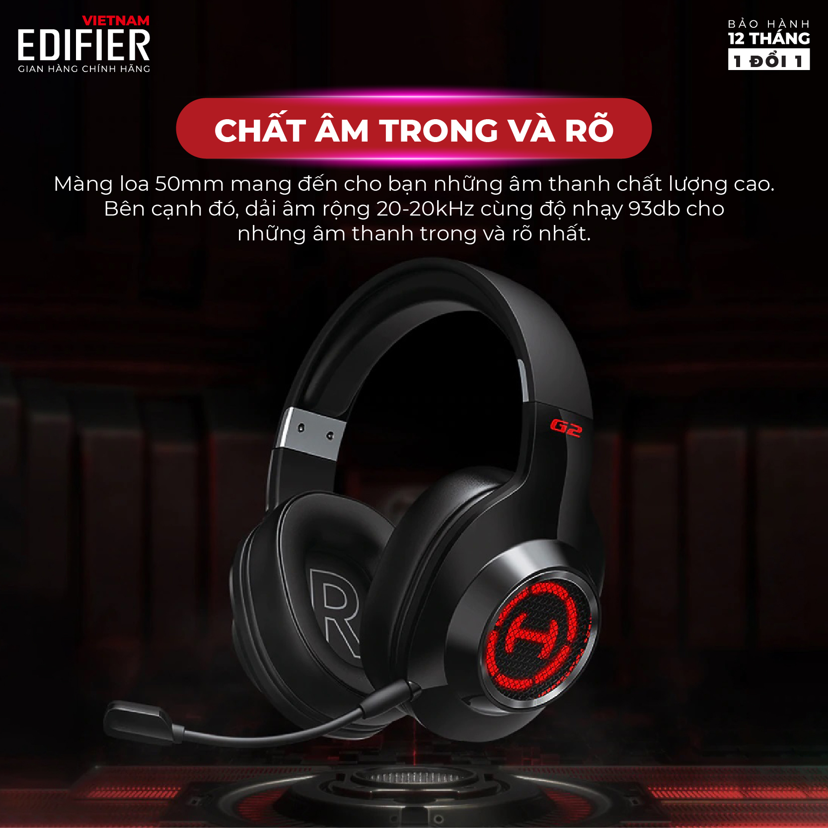 Tai nghe chụp tai có dây gaming 7.1 EDIFIER G2 II Hỗ trợ Mic chống ồn Âm thanh vòm - Hàng chính hãng