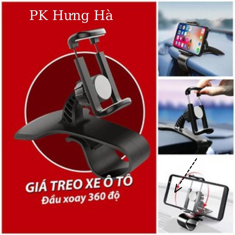 Kẹp giá đỡ điện thoại 2 in 1 trên taplo ô tô hoặc khe gió điều hòa xoay 360 độ cao cấp