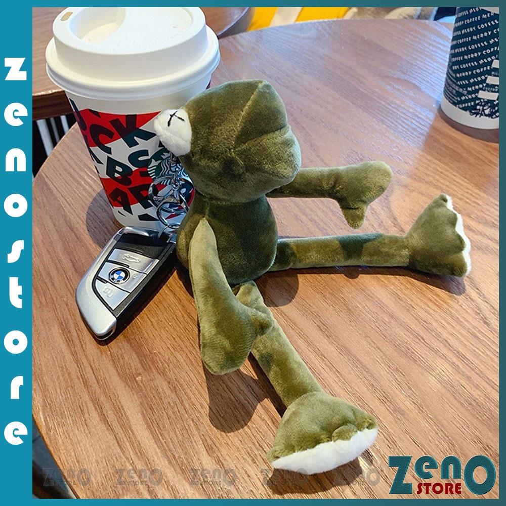 Móc khóa ếch xanh chân dài hot trend, móc treo balo, có móc khoen tròn và móc snap hook
