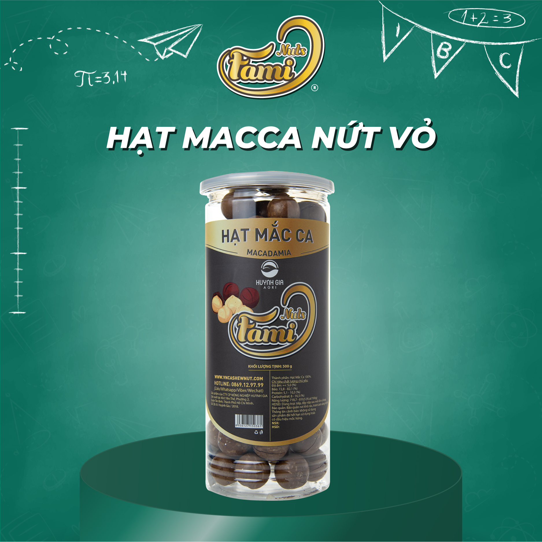 Hạt Macca Úc Nứt Vỏ Nhập Khẩu - Hũ Nắp Nhôm 500g - Hạt Dinh Dưỡng Cao Cấp FAMINUTS