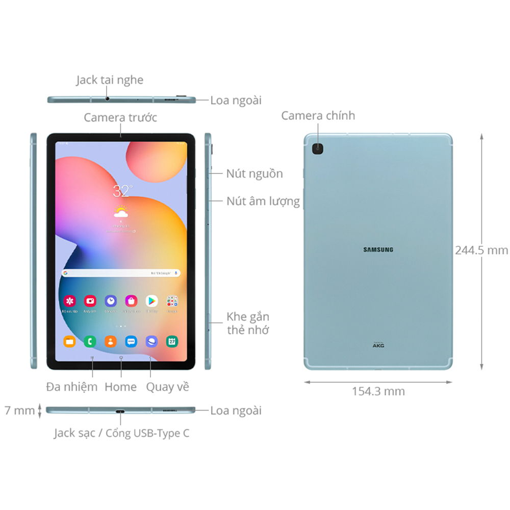 Máy Tính Bảng Samsung Galaxy Tab S6 Lite (2022) (4GB/64GB) SM-P619 ĐÃ KÍCH HOẠT BẢO HÀNH ĐIỆN TỬ - Hàng Chính Hãng