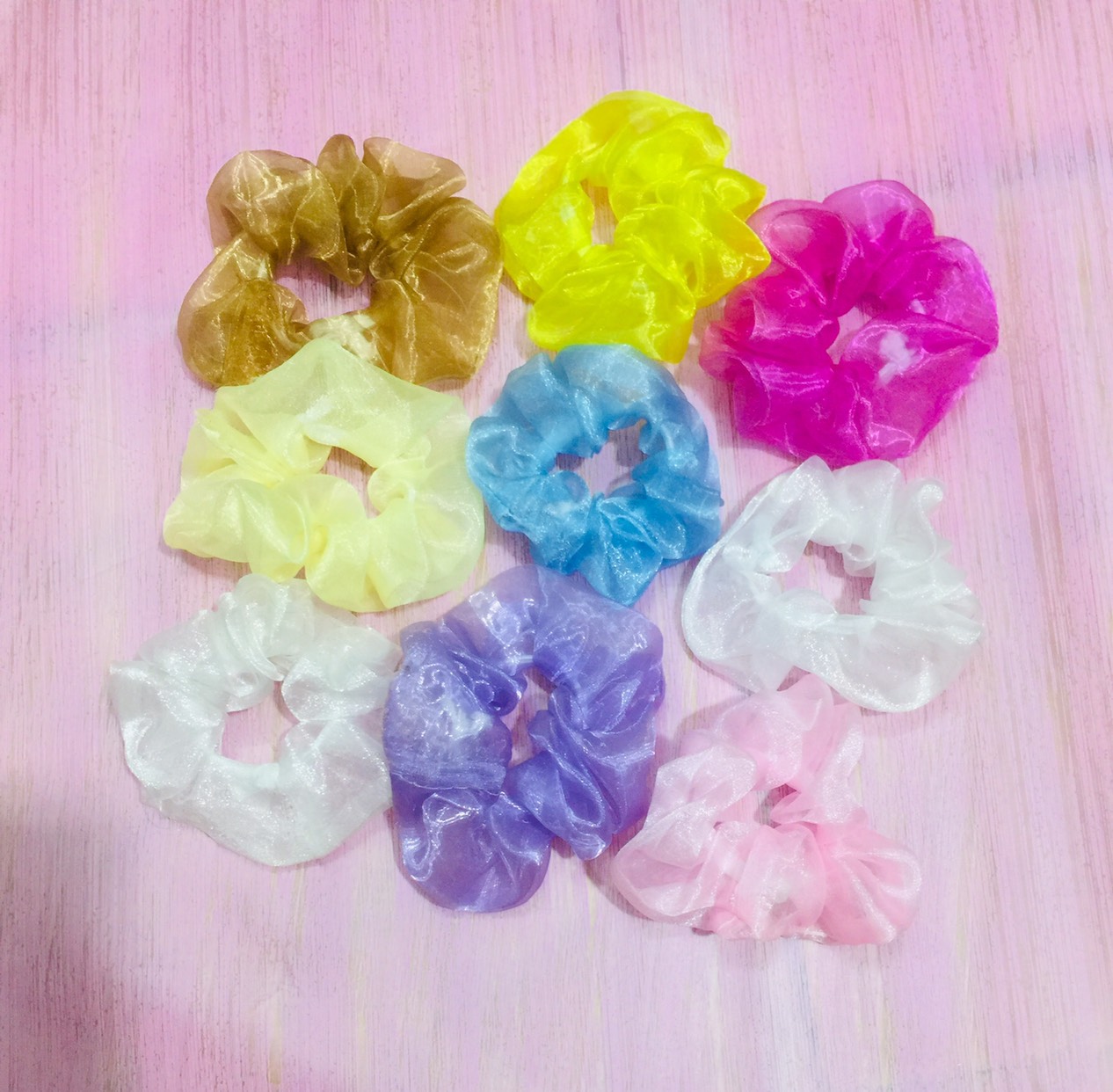 Set 10 dây chun buộc tóc Scrunchies nhiều mẫu tổng hợp giao ngẫu nhiên