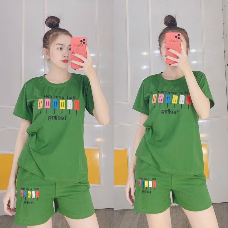 Đồ bộ, set bộ đồ đùi thun cotton mặc nhà dễ thương