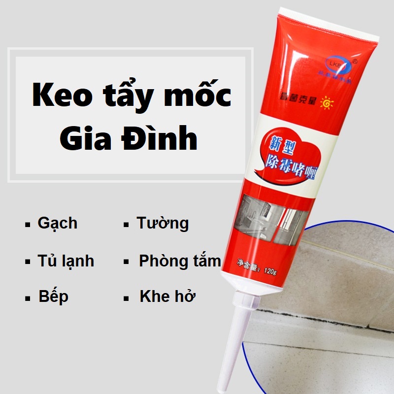 Gel Tẩy Nấm Mốc Tẩy Trắng Đa Năng 120g, Keo Tẩy Nấm Mốc, Làm Sạch Khu Bếp, Nhà Vệ Sinh, Kẽ Tường, Tủ Lạnh