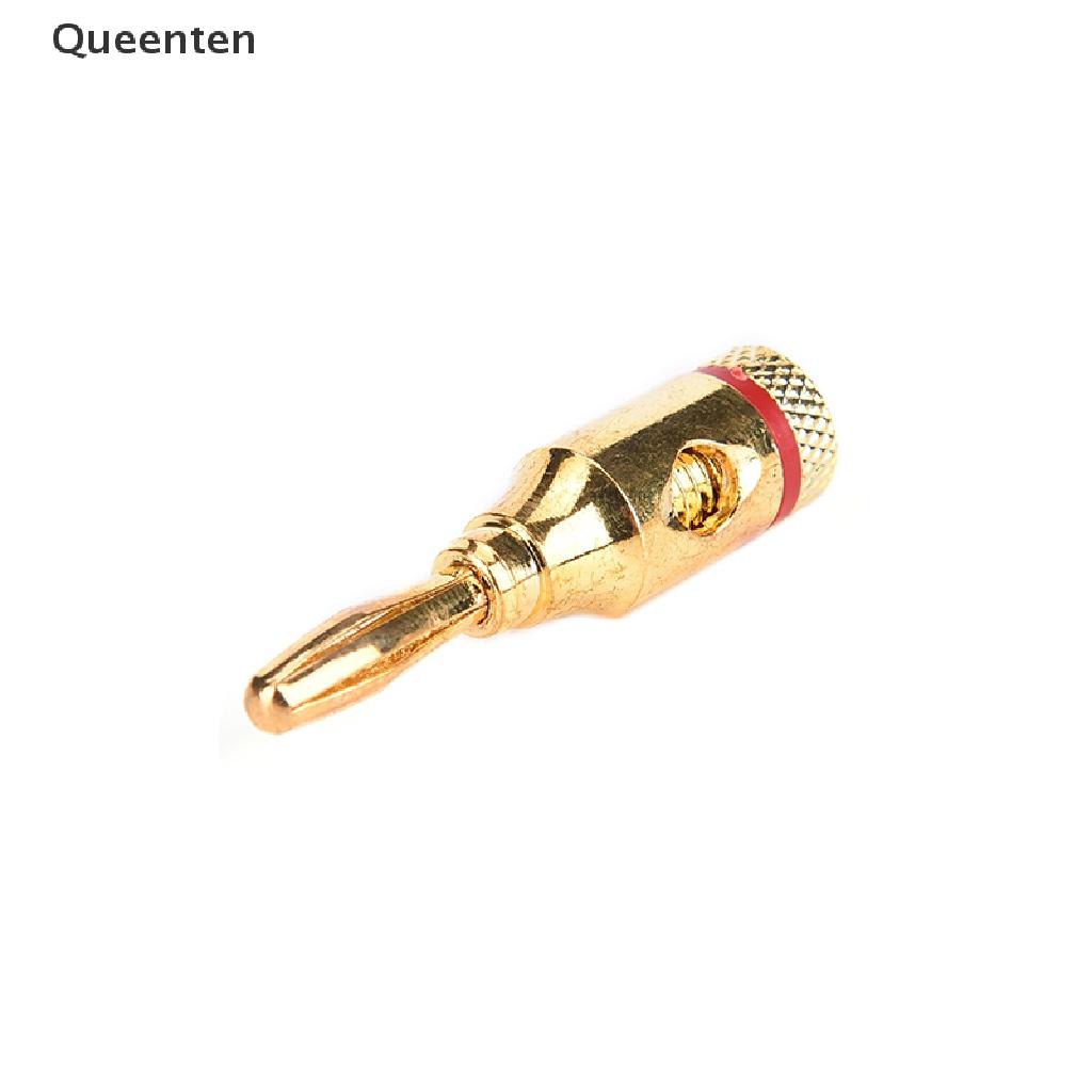 Queenten 8 Pcs Gold Plated Musical Speaker Cable Wire Screw Metal Banana Plug Connector  QT