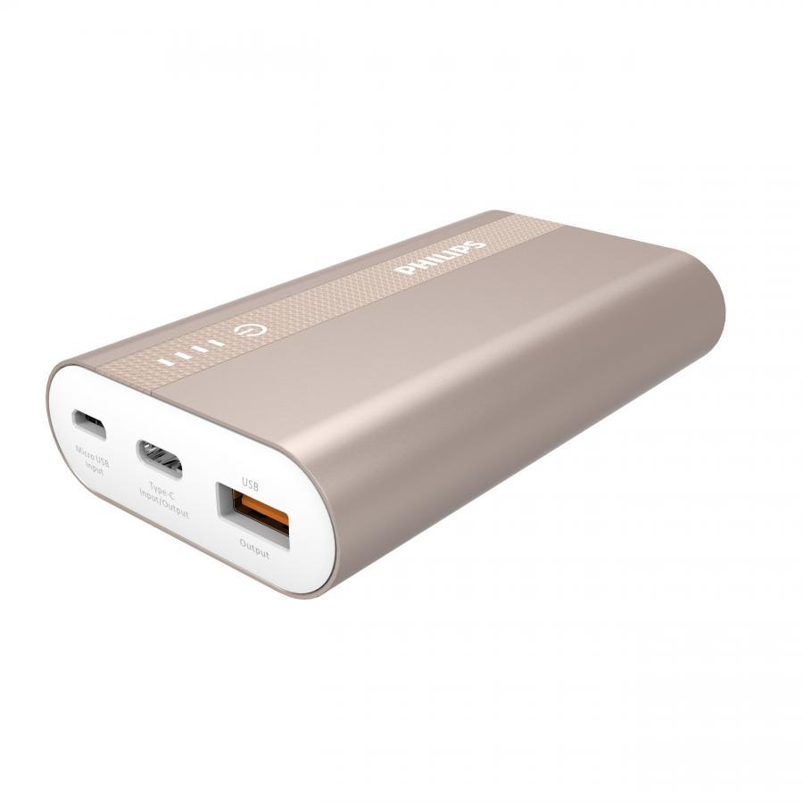 Pin sạc dự phòng Philips DLP2101QBK 10000mAh tích hợp cổng USB-C - Hàng Chính Hãng