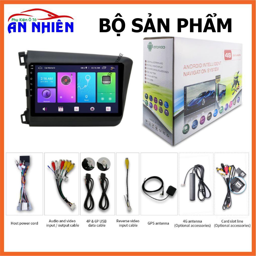 Màn Hình Android 10 inch Cho Xe CIVIC 2011-2015 - Đầu DVD Chạy Android Kèm Mặt Dưỡng Giắc Cho Honda Civic