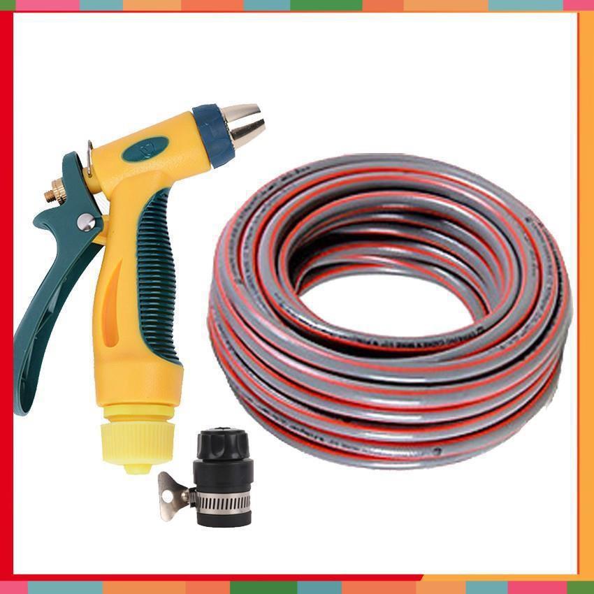 Bộ dây vòi xịt nước rửa xe,tưới cây tăng áp 3 lần 15m