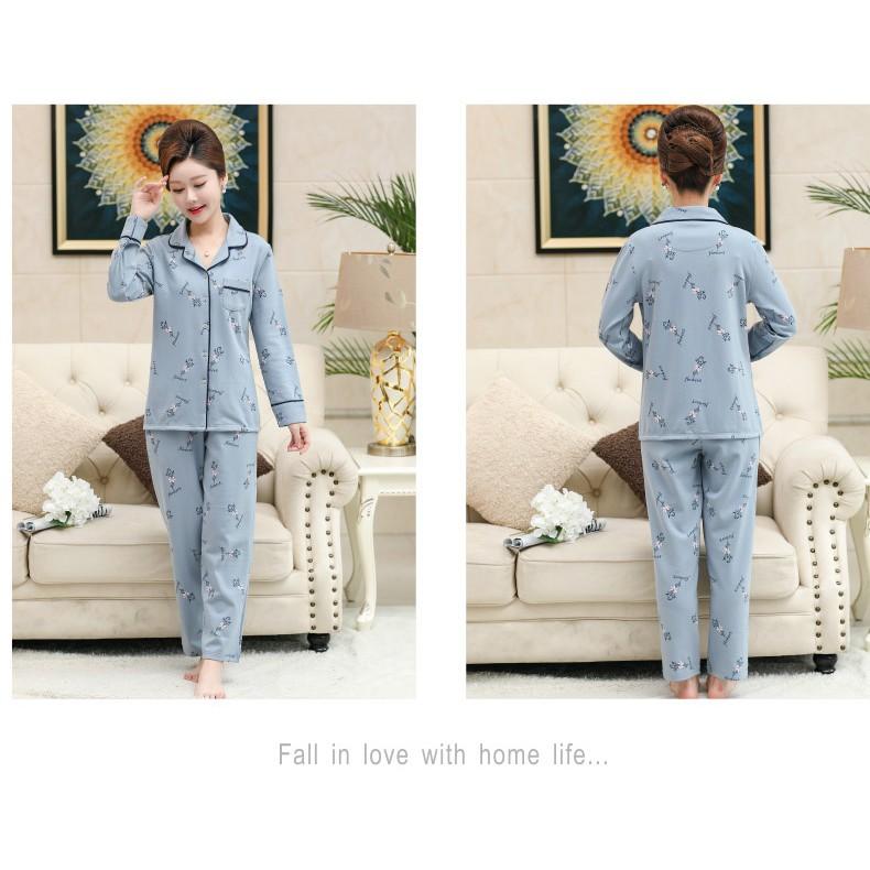 Bộ đồ pyzama mặc nhà trung niên cho mẹ