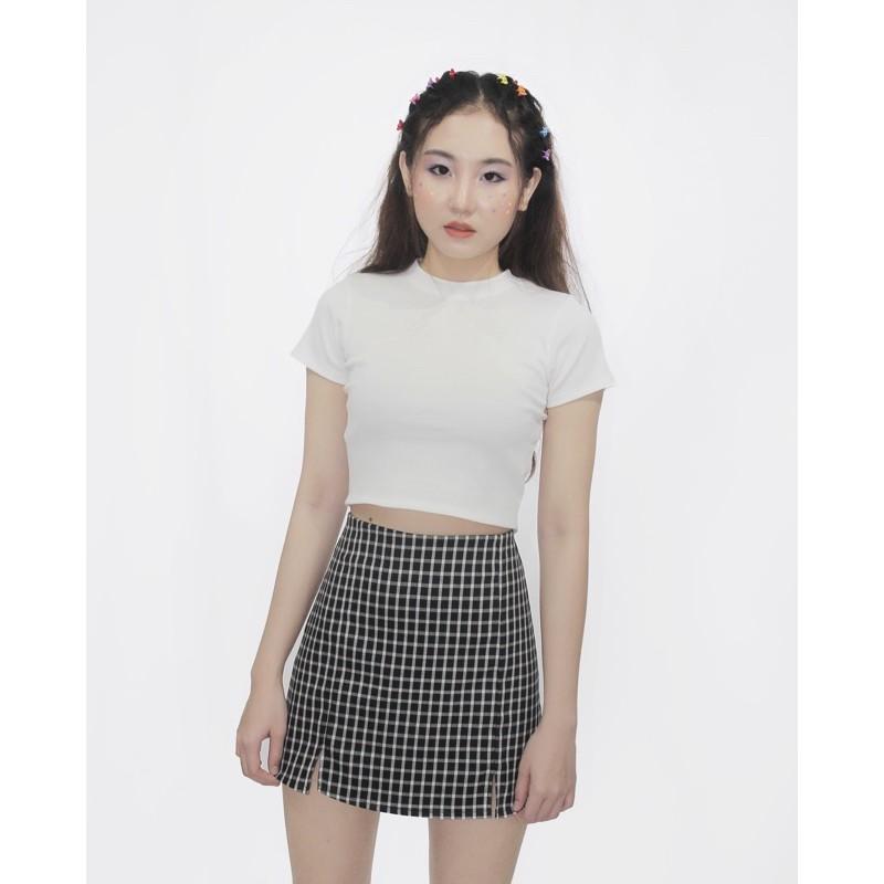 - VIDEO Áo thun croptop cổ tròn basic