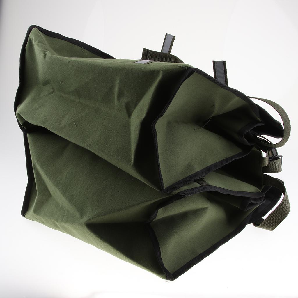 Classic Waterproof Canvas Motorcycle Pannier Luggage Saddle Bags  Green