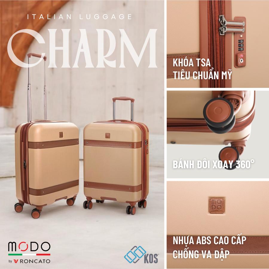 VALI du lịch MODO BY RONCATO CHARM size 20, 26, thươnng hiệu Ý, 1 đổi 1 bể vỡ