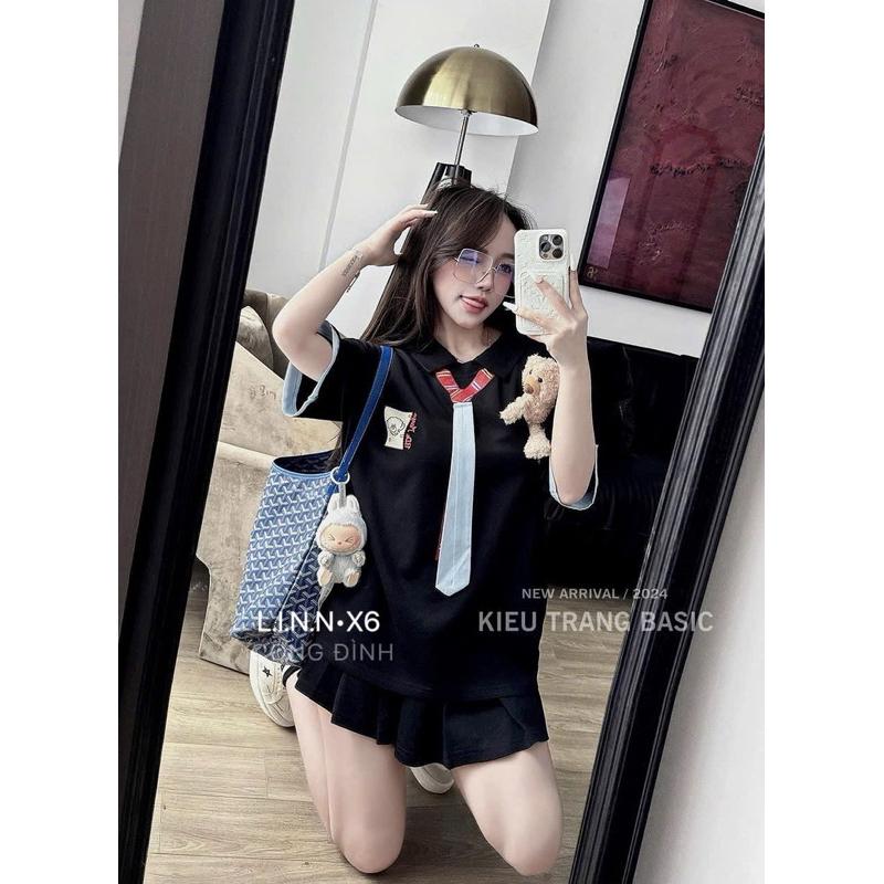 Set cavat kèm tag gấu dễ thương xỉuuu  BY JOLIE - Đen, Đen