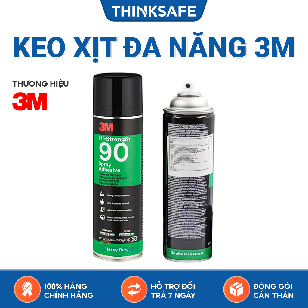 Keo xịt đa năng 3M Hi-Strength 90, dán được nhiều vật liệu, độ kết dính cao