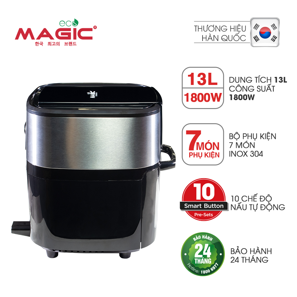 Nồi chiên không dầu kết hợp lò nướng Magic Eco M13 (13 Lít)  - Hàng chính hãng