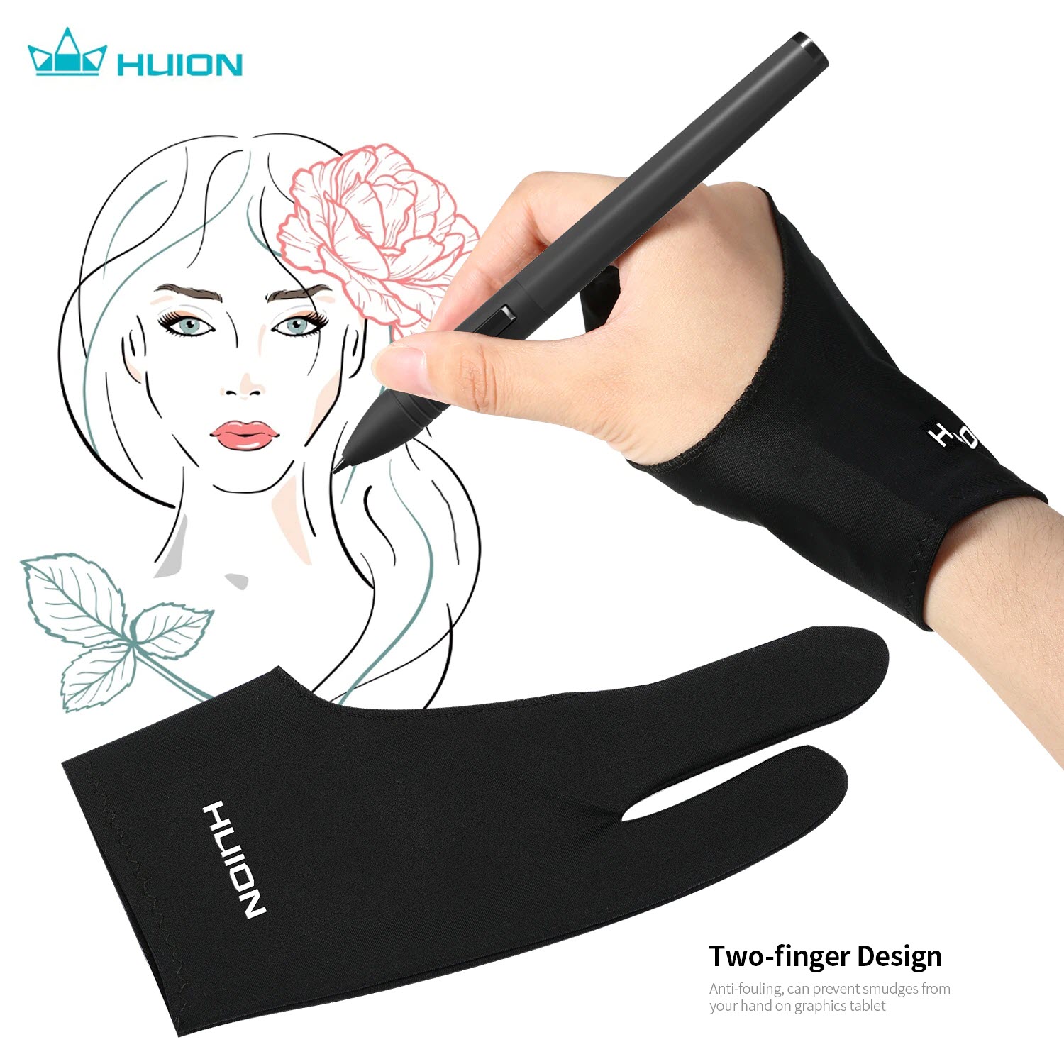 Găng Tay Huion GL200 Chuyên Dùng Cho Các Loại Bảng Vẽ Huion, Wacom, XP-Pen Chống Thấm Mồ Hôi Chống Chạm Cảm Ứng - Hàng Chính Hãng