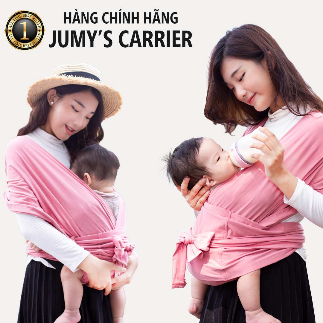 Địu vải Jumy, địu em bé bằng cotton cao cấp siêu dịu nhẹ, thoáng mát khi tiếp xúc với làn da trẻ nhỏ - Màu hồng