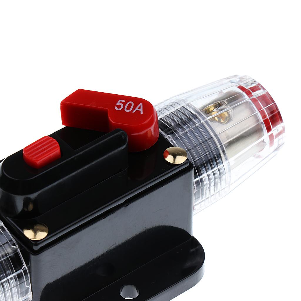 2pcs 12V-24V 50A Circuit Breaker Reset Fuse Car Boat Fuse Holder Waterproof Fuse For Protection System