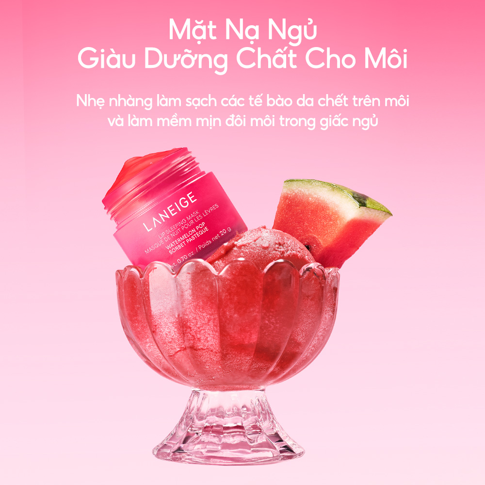 [MỚI] Mặt nạ ngủ dành cho môi hương dưa hấu Laneige Lip Sleeping Mask Watermelon Pop 20g