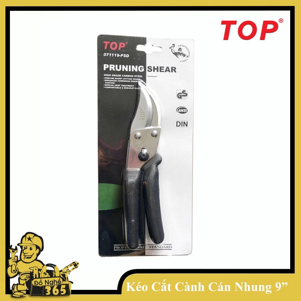 Kéo cắt cành 9" mỏ cong cán nhung TOP - 071119-PSD