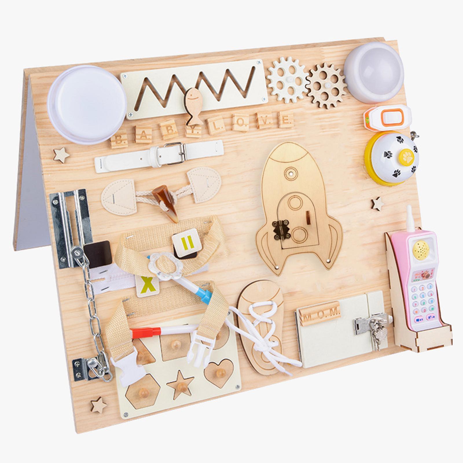 Busy Board DIY Material Sensory Toys Motor Skill Activity Board for Holiday Gifts