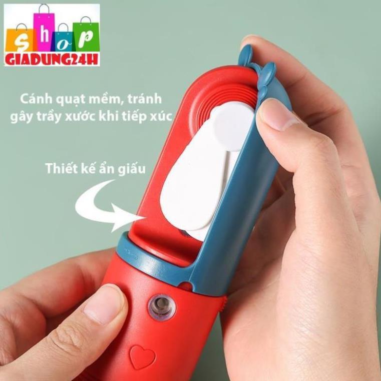 Quạt Mini Phun Sương Nano Tạo Độ Ẩm-Quạt Mini Cầm Tay Xịt Khoáng Màu Sắc Siêu Xinh-