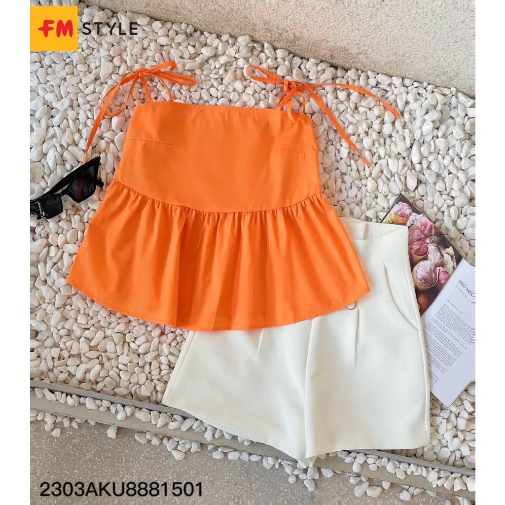 Áo hai dây nữ dáng babydoll Fmstyle màu sắc sặc sỡ trendy chất thô thích hợp đi biển cho mùa hè 23030930