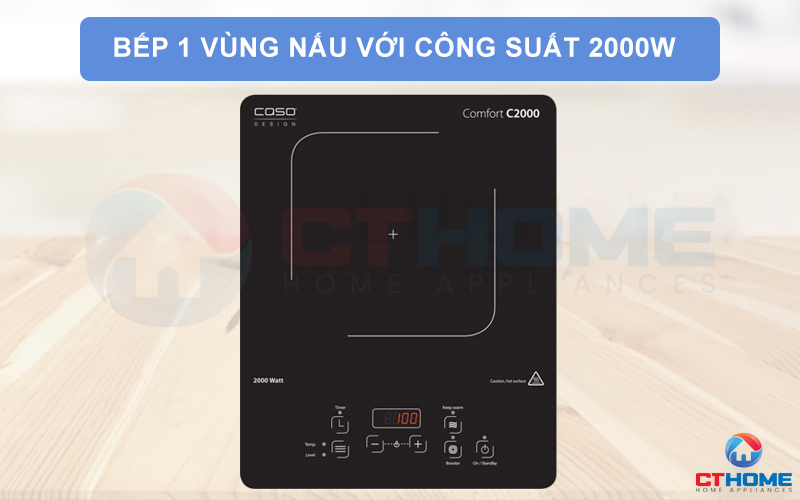 Bếp Từ Đơn CASO Comfort C2000, Công Suất 2000W, Nhập Đức, BH 12 Tháng, Hàng Chính Hãng