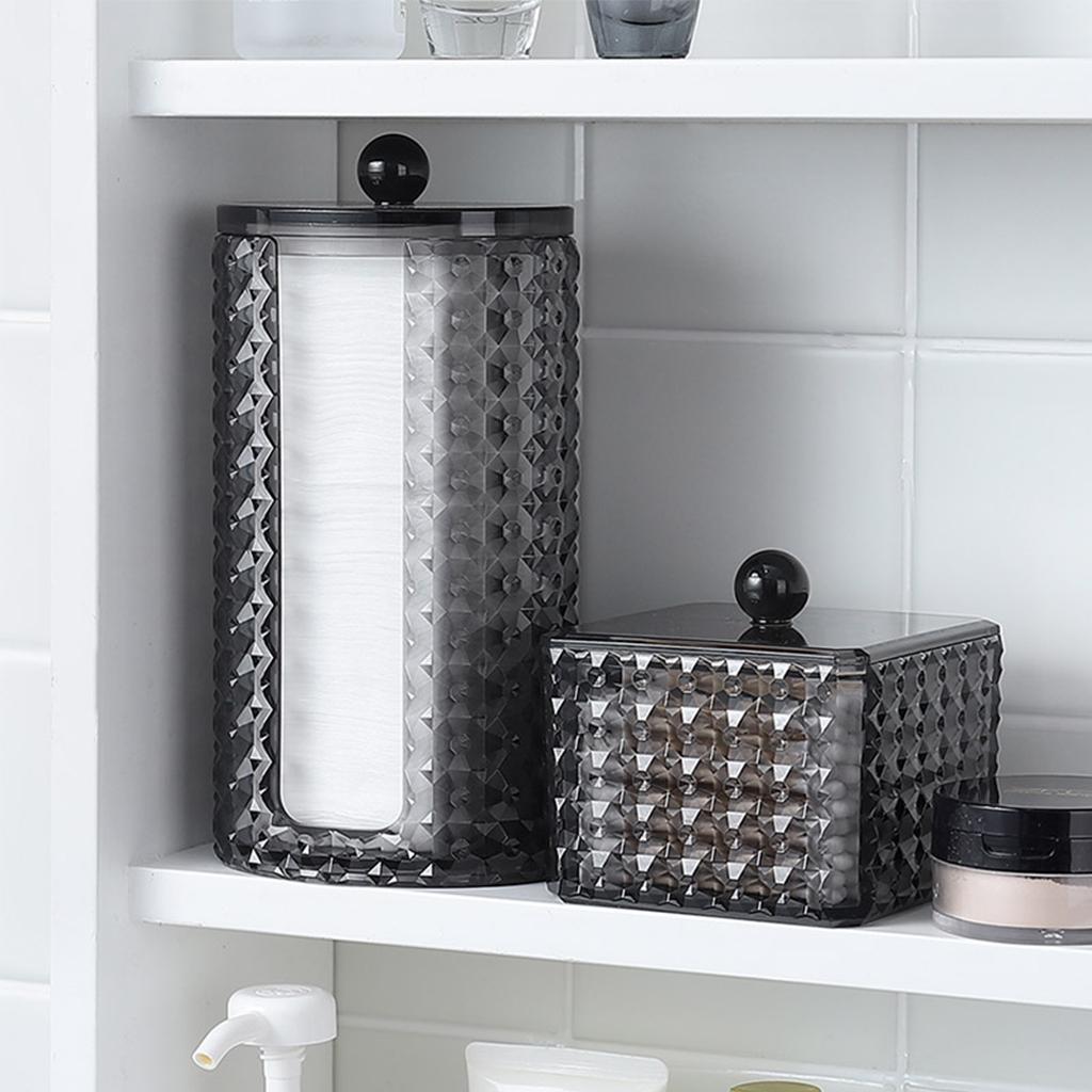 Acrylic Cotton Pads Ear Bud Holder Dispenser Organiser Box Swab Box