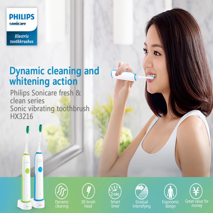 Bàn chải đánh răng điện Philips HX3216/01 có 3 chế độ làm việc - Hàng nhập khẩu