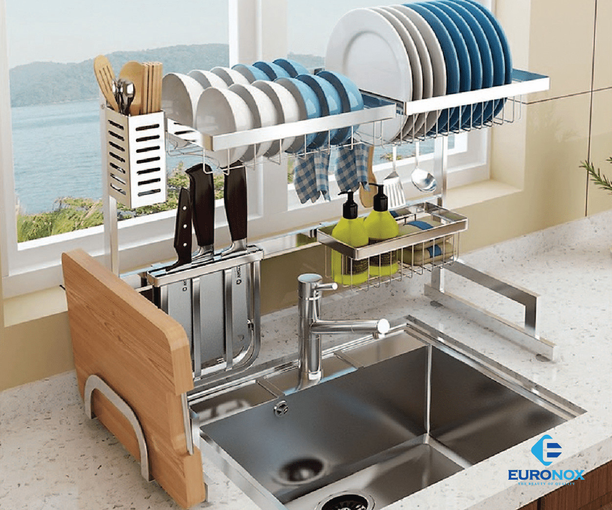  Giá úp chén bát đặt bồn rửa Over sink dish drying Rack