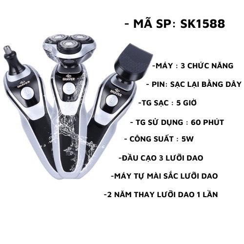 Máy cạo râu đa năng SHAVER SK1588 , máy cạo râu 3 in 1 cao cấp 2022