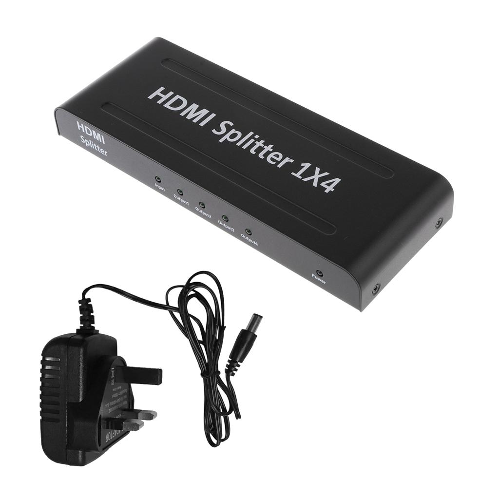 1x4 HDMI Divider Full HD 4Kx2K and 3D Resolution Fits UK power