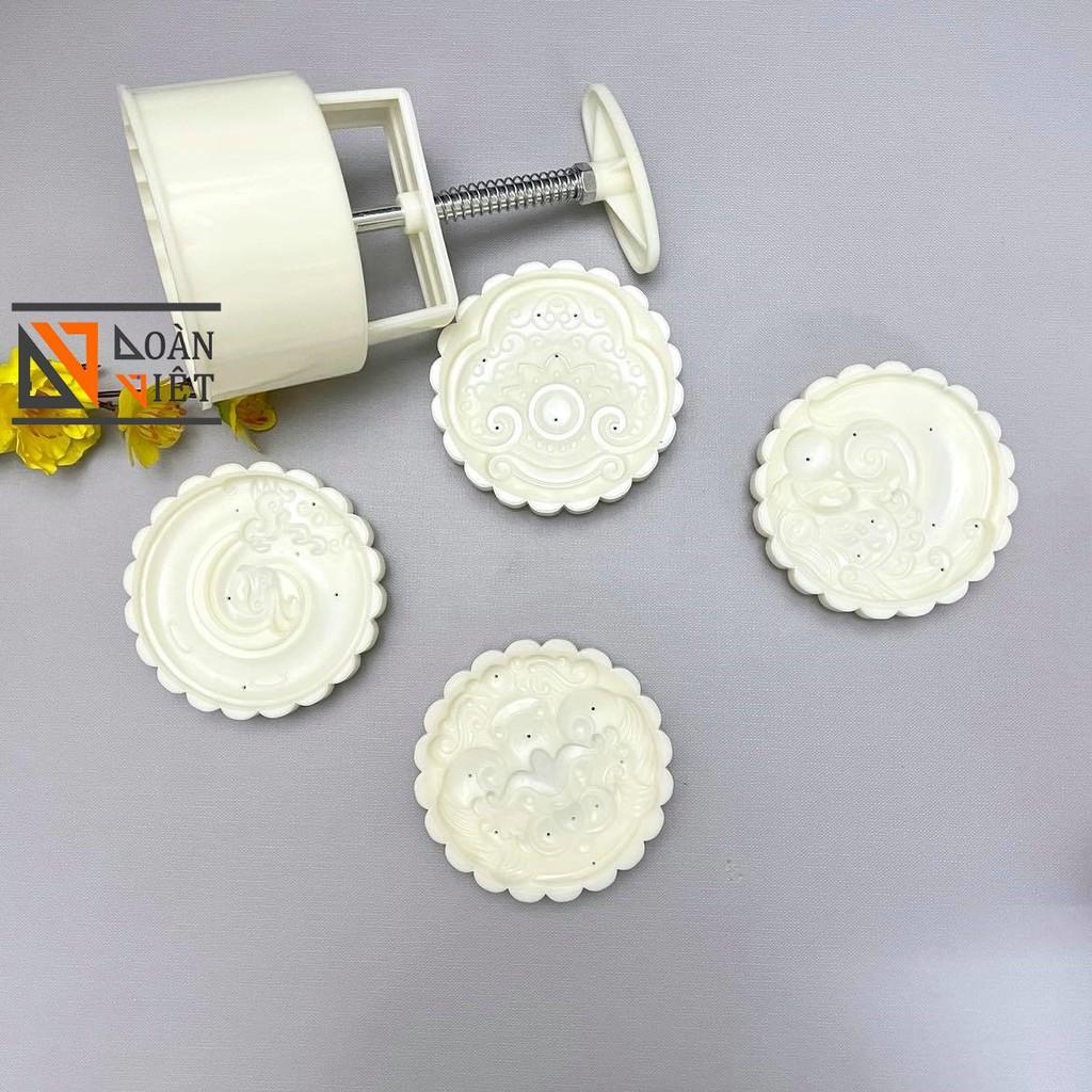 Khuôn Trung Thu 4 mặt HOA VĂN hình CHIM PHƯỢNG HOÀNG LỬA. Dụng cụ làm bánh tạo hình 3D Sắc Nét- 200gr -> 250gr