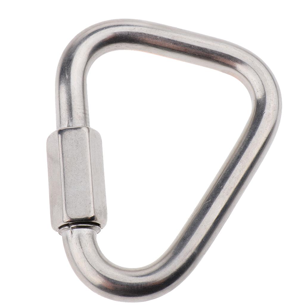 Stainless Steel Carabiners Keychain Clip for Hammock Camping Backpack Dog Leash Outdoor Camping Keychain Quick Link 10mm