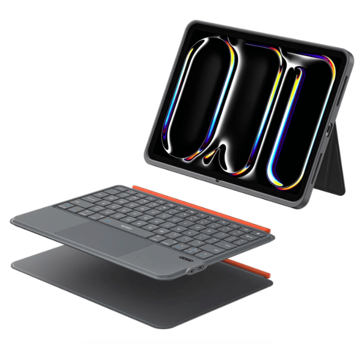 Bao Da Kèm bàn phím Dành cho iPad Gen 11 A16 2025 , Gen 10 10.9 inch 2022 Chính Hãng WIWU Mk005 bàn phím kết nối bluetooth có di chuột TrackPad, có Ngăn đựng bút - hàng chính hãng