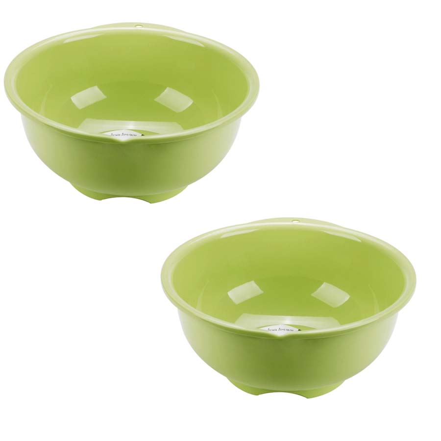 Bộ 2 chậu xanh rửa rau, hoa quả kháng khuẩn - Hàng nội địa Nhật