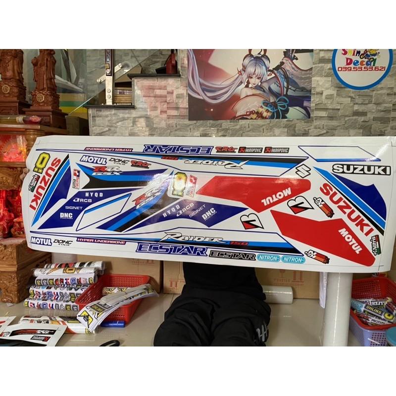 Tem rời dành cho raider xang cơ trắng xanh