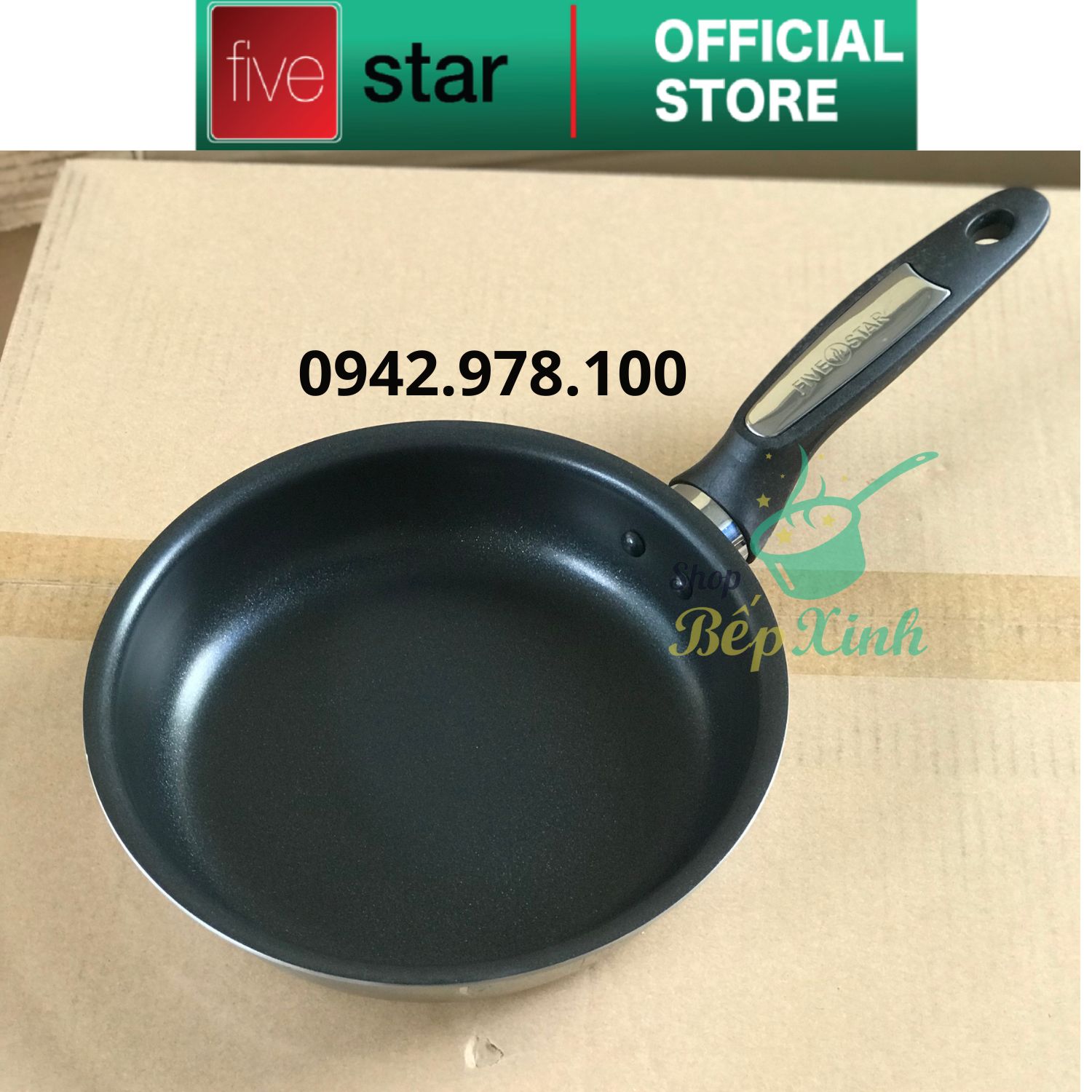 Chảo chống dính bếp từ Fivestar 2 lớp cao cấp 16cm | 18cm | 20cm | 22cm | 24cm | 26cm | 28cm , tặng 5 muỗng ăn