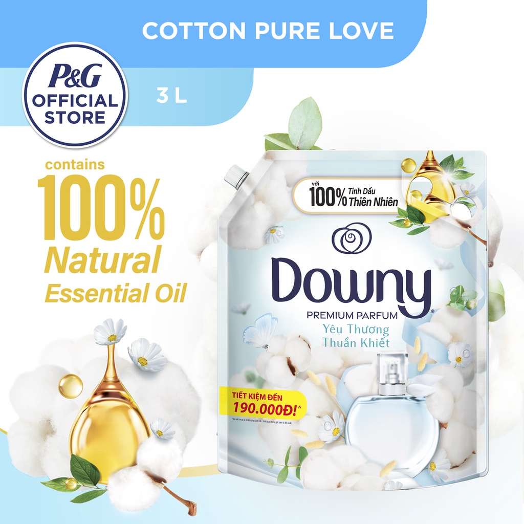 Nước xả vải Downy Yêu thương thuần khiết túi 3 lít